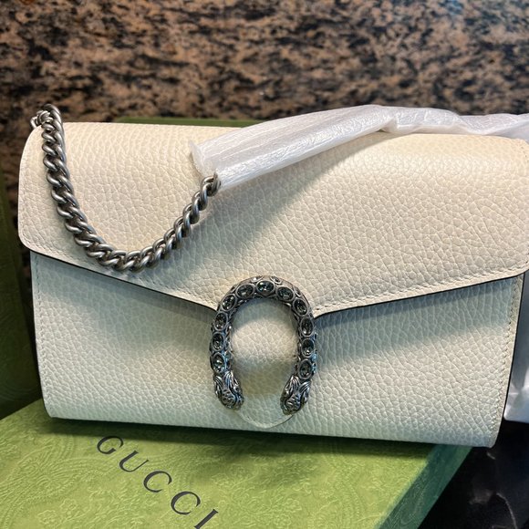 SOLD ~ BRAND NEW - Gucci Dionysus mini WHITE leather chain wallet! - Picture 2 of 6